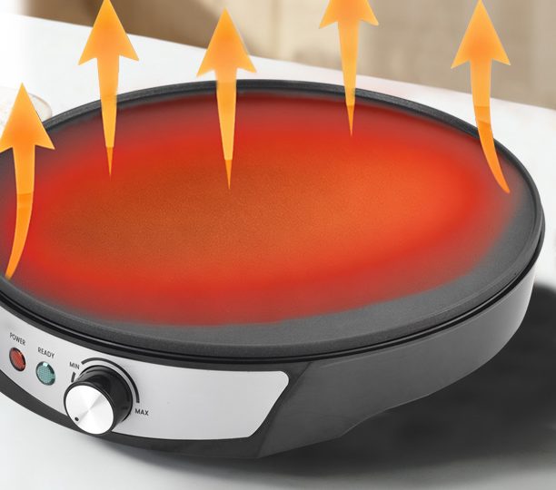 Crepe maker plate heating up